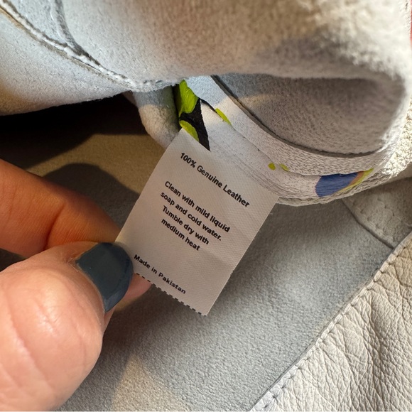 Jkt NYC Colorful Splatter Paint Leather Cropped Fringe Jacket - Picture 9 of 9